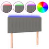 vidaXL Cabeceira de cama c/luzes LED tecido 100x5x78/88cm cinza-escuro