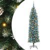 vidaXL &Aacute;rvore Slim de Natal Artificial Verde e Branco 180 cm