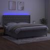 vidaXL Cama box spring c/ colch&atilde;o/LED 200x200 cm veludo cinzento-claro