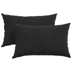 vidaXL Travesseiros de Sof&aacute; 2 pcs Preto 50 x 30 cm