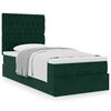 vidaXL Estrutura cama otomana colch&otilde;es 80x200cm veludo verde escuro