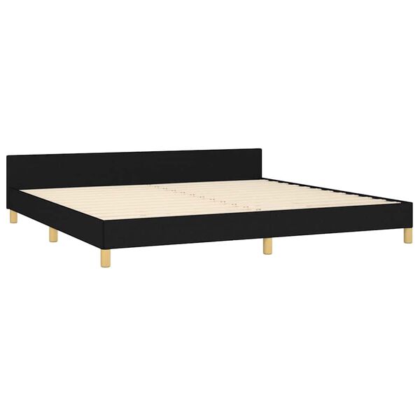 vidaXL Estrutura de cama sem colch&atilde;o 200x200 cm tecido preto