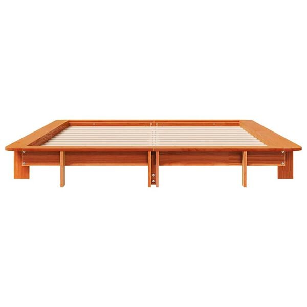 vidaXL Cama sem colch&atilde;o 120x190 cm madeira pinho maci&ccedil;a castanho-mel