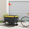 vidaXL Reboque para bicicleta 45 kg ferro preto e amarelo