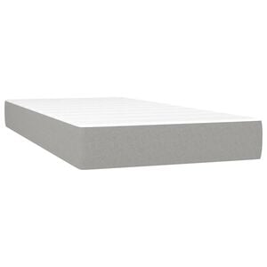 vidaXL Colch&atilde;o de molas ensacadas firmeza m&eacute;dia 100x190x20cm twin tecido cinza-claro