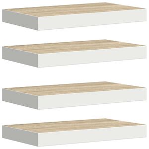 vidaXL Prateleiras de parede 4 pcs 40x23,5x3,8 cm MDF carvalho e branco