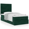vidaXL Estrutura cama otomana colch&otilde;es 80x200cm veludo verde escuro