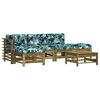 vidaXL 6 pcs conjunto lounge de jardim c/ almofadões pinho impregnado