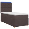 vidaXL Cama box spring com colch&atilde;o Marrom Escuro 80 x 200 cm Tecido