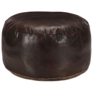 vidaXL Pufe 60x30 cm couro de cabra genu&iacute;no castanho-escuro