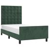 vidaXL Estrutura de cama sem colch&atilde;o 90x190 cm veludo verde-escuro