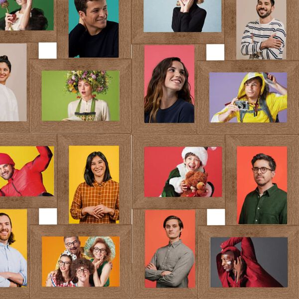 vidaXL Moldura para 24 (10x15 cm) fotografias MDF castanho-claro