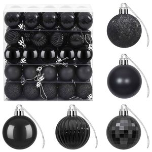 vidaXL Conjunto de Bolas de Natal 100 unid. Preto 4 cm Poliestireno
