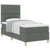 vidaXL Cama Box com cabeceira Cinza Escuro 90 x 200 cm tecido