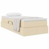 vidaXL Cama com arruma&ccedil;&atilde;o e colch&atilde;o Creme 100 x 200 cm Poli&eacute;ster