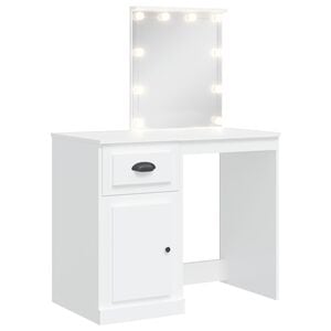 vidaXL Toucador com luzes LED 90x42x132,5 cm branco