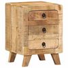 vidaXL Mesa de cabeceira 37x32x50cm madeira de mangueira &aacute;spera maci&ccedil;a