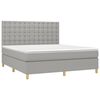 vidaXL Cama box spring c/ colch&atilde;o e LED 180x200 cm tecido cinza-claro