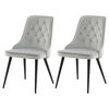 Venture Home Cadeira jantar 2pc Velvet Deluxe veludo cinza-claro/preto
