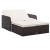 vidaXL 2 pcs conjunto lounge jardim c/ almofad&otilde;es vime PE castanho
