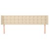 vidaXL Cabeceira de cama c/ abas tecido 203x16x78/88 cm creme