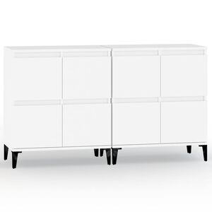 vidaXL Aparadores 2 pcs 60x35x70 cm derivados de madeira branco