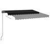 vidaXL Toldo retr&aacute;til manual com LED 3x2,5 m antracite
