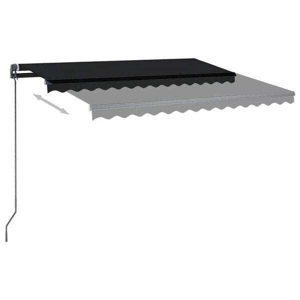 vidaXL Toldo retr&aacute;til manual com LED 3x2,5 m antracite
