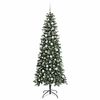 vidaXL &Aacute;rvore de Natal Artificial Verde 210 cm PVC, Pl&aacute;stico e A&ccedil;o