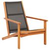 vidaXL Cadeira lounge de jardim eucalipto maci&ccedil;o e textilene preto