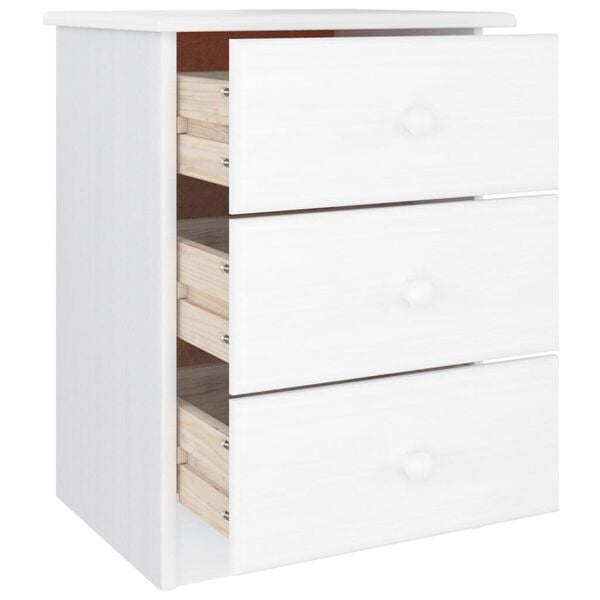 vidaXL Mesa de cabeceira ALTA 41x35x55,5 cm pinho maci&ccedil;o branco