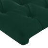 vidaXL Cabeceira cama c/ abas veludo 103x23x118/128 cm verde-escuro