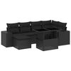 vidaXL 7 pcs conjunto de sof&aacute;s p/ jardim c/ almofad&otilde;es vime PE preto