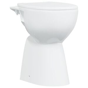 vidaXL Sanita sem rebordo 7 cm altura extra fecho suave cer&acirc;mica branco