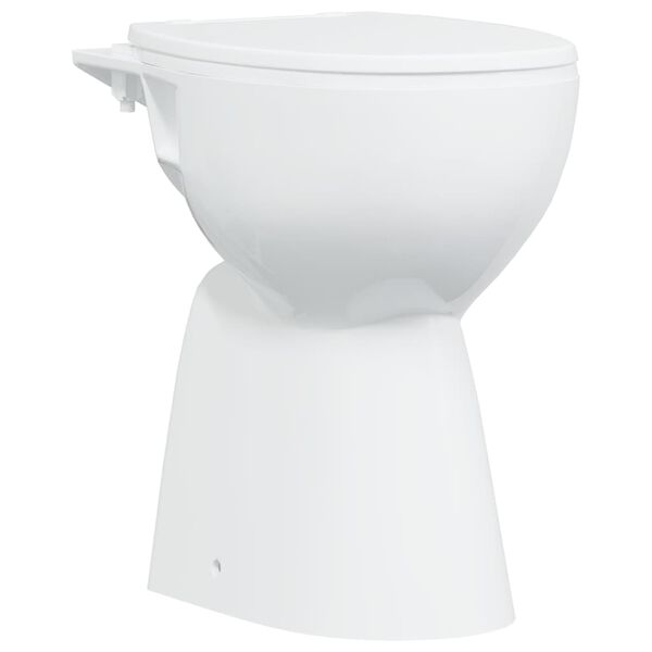 vidaXL Sanita sem rebordo 7 cm altura extra fecho suave cer&acirc;mica branco