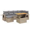 vidaXL 7 pcs conjunto de sof&aacute;s p/ jardim com almofad&otilde;es vime PE bege