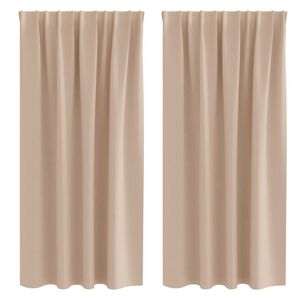 vidaXL Cortinas Blackout com Argolas 2 pcs Cinzento-acastanhado