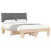 vidaXL Estrutura de Cama com Cabeceira Estofada Cinzento-claro
