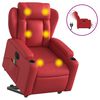 vidaXL Poltrona reclin&aacute;vel elevat&oacute;ria el&eacute;trica couro artif. vermelho