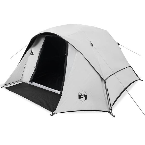vidaXL Tenda de campismo cabana p/ 4 pessoas opaca impermeável branco
