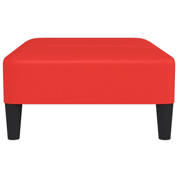 vidaXL Apoio de p&eacute;s 78x56x32 cm couro artificial vermelho