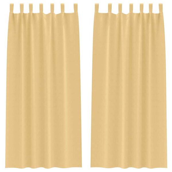 vidaXL Cortinas Blackout com Argolas 2 pcs Bege 260 x 140 cm Poli&eacute;ster