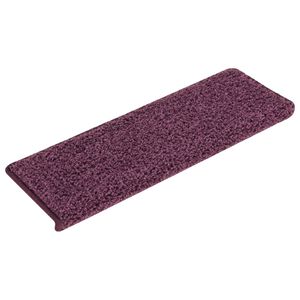 vidaXL Tapetes de escada 15 pe&ccedil;as 65x21x4 cm roxo escuro com borda retangular
