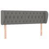 vidaXL Cabeceira de cama c/ abas tecido 147x23x78/88cm cinzento-escuro