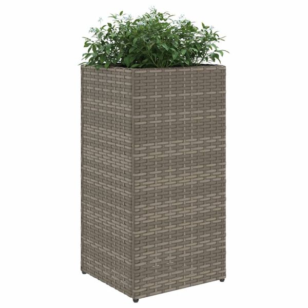 vidaXL Vaso/floreira de jardim 2 pcs 30x30x60 cm vime PE cinzento