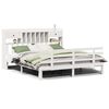 vidaXL Cama com estante sem colchão 180x200 cm pinho maciço branco