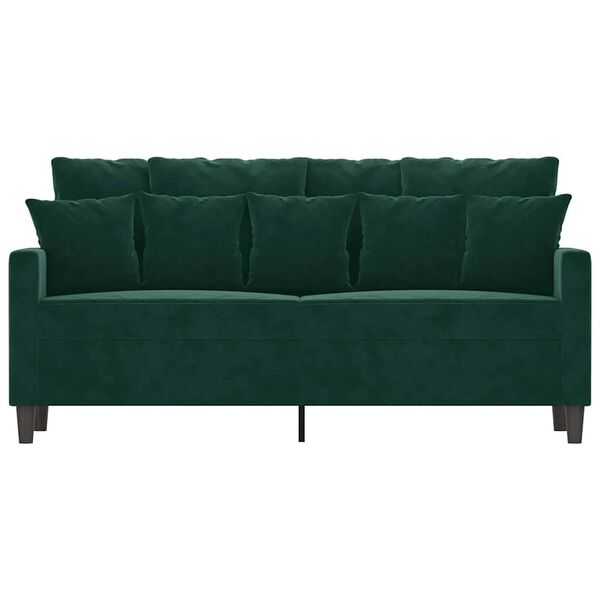 vidaXL Sof&aacute; de 2 lugares 140 cm veludo verde-escuro