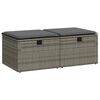 vidaXL 2 pcs conjunto sof&aacute;s jardim almofad&otilde;es vime PE/ac&aacute;cia cinzento
