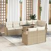vidaXL Conjunto de Sof&aacute; de Jardim 9 pcs Bege Rattan Sint&eacute;tico