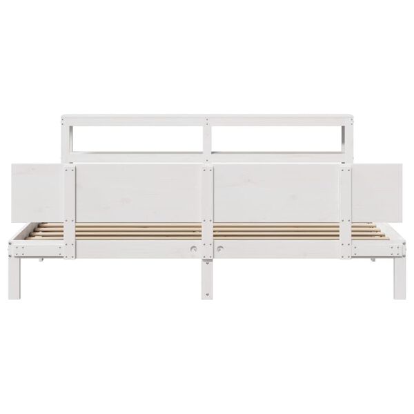 vidaXL Estrutura de cama c/ cabeceira sem colch&atilde;o 200x200 cm branco